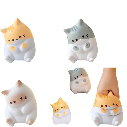 Niedliche Katzen Anti Stress Bälle，Mitgebsel Kindergeburtstag，Material In Lebensmittelqualität Stressball，Druck Entspannung，Geschenk Für Frauen 6 PCS von Nzoike