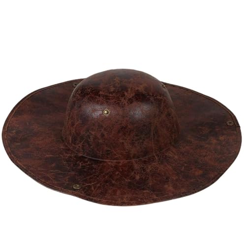Nzoike Piratenhut für Erwachsene Braun Used-Look Leder Kolonial Stil Tricorn Hut Piratenkappe Verkleidung Kolonial Mittelalter Accessoire für Piraten Mottoparty Halloween Cosplay, Einheitsgröße von Nzoike
