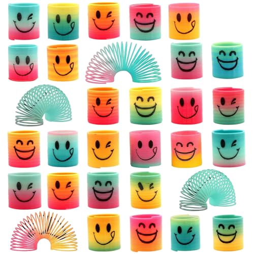 Nzoike Regenbogenspiralen Spielzeug, Sprungfedern Spiralen Spielzeug, Party Mitgebsel, Lernspielzeug, Mitgebsel Kindergeburtstag Gastgeschenke, Kleine Geschenke für Kinder (30 Stück) von Nzoike