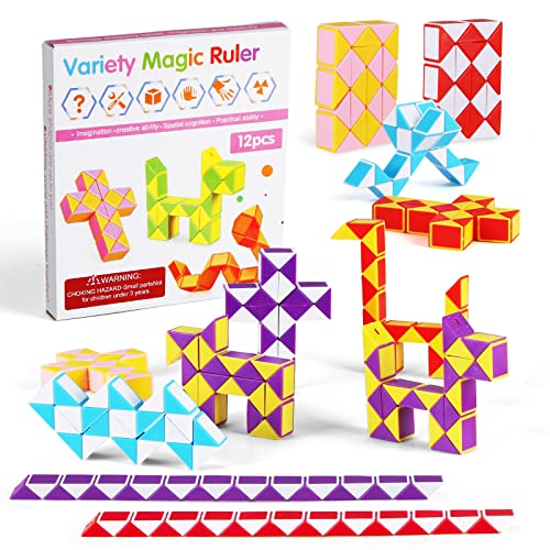 12 Stück 24 Blöcke Mini Schlange Würfel,Magische Geschwindigkeit Würfel, Mini Puzzle Würfel Spielzeug für Kinder Party Kinder verwendet Kinder von O-Kinee