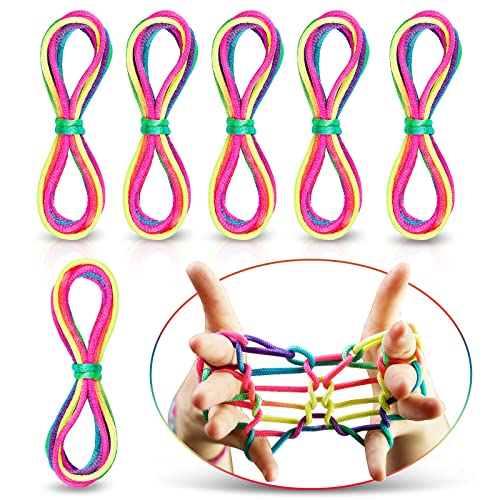 Finger Twist Fadenspiel Rainbow Ropes 6 Stück Fingertwist Regenbogen Fadenspiel Fingerspiel,Regenbogen Schnur Finger kleines Geschenk Finger Twist Fadenspiel Rainbow Ropes 6 Stück Fingertwist Regenbogen Fadenspiel Fingerspiel,Regenbogen Schnur Finger kleines Geschenk von O-Kinee