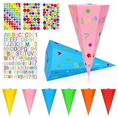 6stk Geschwisterschultüte 33cm, Schultüte zur Einschulung, Faltbare Zuckertüte für die Einschulung zum Schulanfang, Geschenkverpackung Schultüte Zuckertüte klein für Kinder Mädchen Party 6stk Geschwisterschultüte 33cm, Schultüte zur Einschulung, Faltbare Zuckertüte für die Einschulung zum Schulanfang, Geschenkverpackung Schultüte Zuckertüte klein für Kinder Mädchen Party von O-Kinee