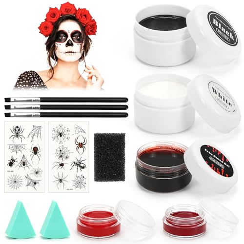 Halloween Schminke Set, Make Up Set,Face Paint, kunstblut Halloween, Fake Blood Für Wunde Zombies, Vampire, Monster, Cosplay,Theaterschminke & Faschingsschminke Für Gruseliges Halloween Make Up Halloween Schminke Set, Make Up Set,Face Paint, kunstblut Halloween, Fake Blood Für Wunde Zombies, Vampire, Monster, Cosplay,Theaterschminke & Faschingsschminke Für Gruseliges Halloween Make Up von O-Kinee