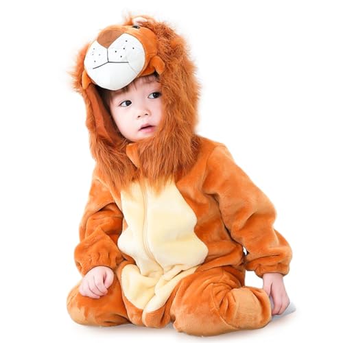Löwen Kostüm Baby, Kinder Kostüm Löwen Overall, 73cm, Baby Kostüm Fasching, Faschingskostüme Kinder,Löwen Tierkostüm Kinder von O-Kinee