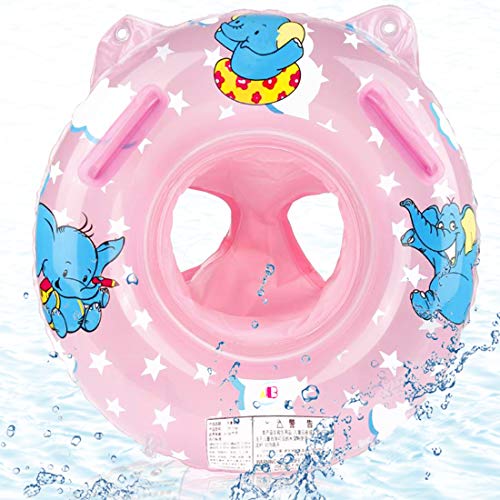 O-Kinee Baby Schwimmring, Rosa Elefantenschwimmring Baby Schwimmhilfe mit Schwimmsitz PVC Swim Ring für Babyschwimmreifen ab 6 Monate von O-Kinee