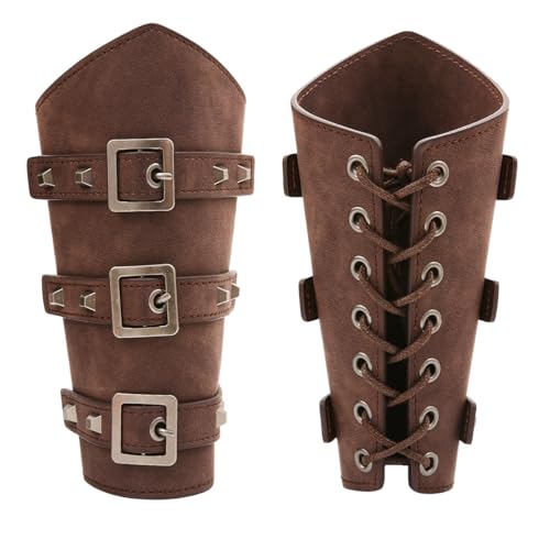 O-Kinee Wikinger Armschienen Mittelalter,Wikinger Kostüm Damen,Vikings Kostüm Herren Accessoires,Viking Armschutz Leder,Punk Retro Armbänder für Halloween Karneval Kostüm Zubehör-Braun O-Kinee Wikinger Armschienen Mittelalter,Wikinger Kostüm Damen,Vikings Kostüm Herren Accessoires,Viking Armschutz Leder,Punk Retro Armbänder für Halloween Karneval Kostüm Zubehör-Braun von O-Kinee