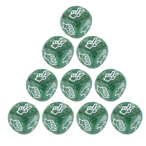 10pcs Finger Rateing Game Dices 20mm Rock Paper Scissor Game Dices 6 Seitig Acryl Dices Partyspiel Für Erwachsene Kinder von OAJABBGE