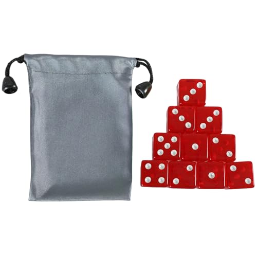 10pieces Dices Set 19 Mm Festes Spiel Zinten Mit Weißen Punkten 6 Seiten Acryl Zizene Durchscheinende Quadratische Ecke ZiESS von OAJABBGE