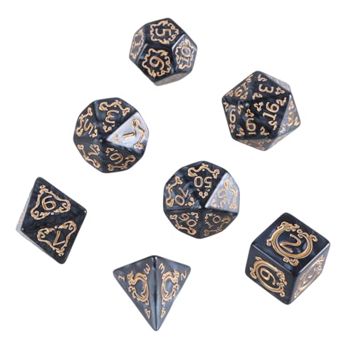 7pcs Vielseitiges Polyedrale Würfel Acryl Spiel Dices Dragon Muster Tabletop Game Dices Geeignet Für Rollenspiele von OAJABBGE