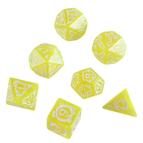 7pcs Vielseitiges Polyedrale Würfel Acryl Spiel Dices Dragon Muster Tabletop Game Dices Geeignet Für Rollenspiele von OAJABBGE