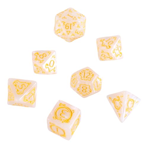7pcs Vielseitiges Polyedrale Würfel Acryl Spiel Dices Dragon Muster Tabletop Game Dices Geeignet Für Rollenspiele von OAJABBGE