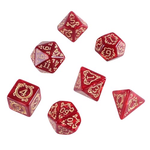 7pcs Vielseitiges Polyedrale Würfel Acryl Spiel Dices Dragon Muster Tabletop Game Dices Geeignet Für Rollenspiele von OAJABBGE