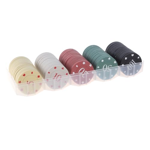 OAJABBGE 100 Pcs Kunststoff Casinos Chip Roulettes Bingo Chip Mit Value Lehre Coin Counter Counters Chip von OAJABBGE