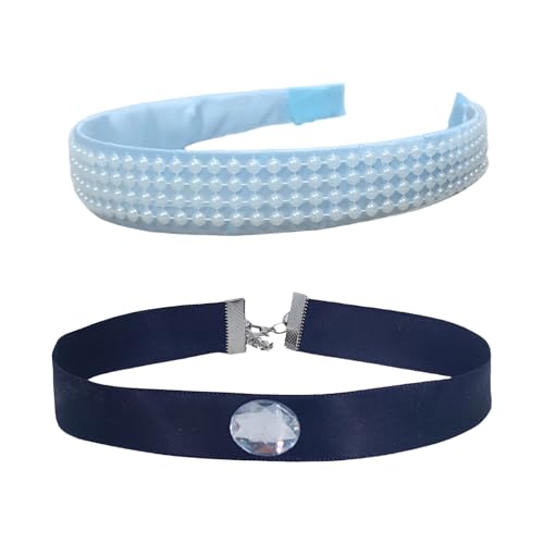 OAJABBGE Auffällige Prinzessin Künstliche Perlen Stirnband Halsband Set Für Kleine Mädchen So Tun Spiele Game Festival Celebration Requisiten von OAJABBGE