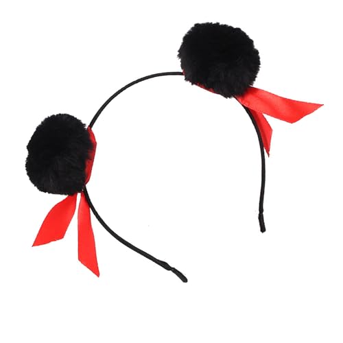 OAJABBGE Beliebte Necha Buns Hairhoop Mit Pelzigen Pompoms Bowknot Haarbrötchen Stirnband/Haartie Für Frauen Und Mädchen Cosplay Accessoires von OAJABBGE