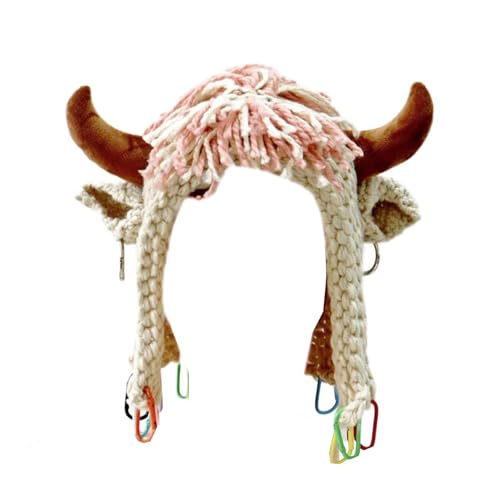 OAJABBGE Devil Horn Halloween Caps Atmungsablöschbare Warme Schädelkappen Erwachsener Winter Tragen Fransen Haken Randloser Für Rollenspiele Dressing von OAJABBGE