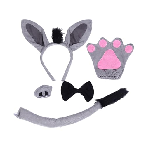 OAJABBGE Donkey Rollenspiel Outfit Accessoires Halloween Tierkostüm Für Jungen Mädchen Kid Erwachsener Halloween Geburtstag Cosplay Party von OAJABBGE