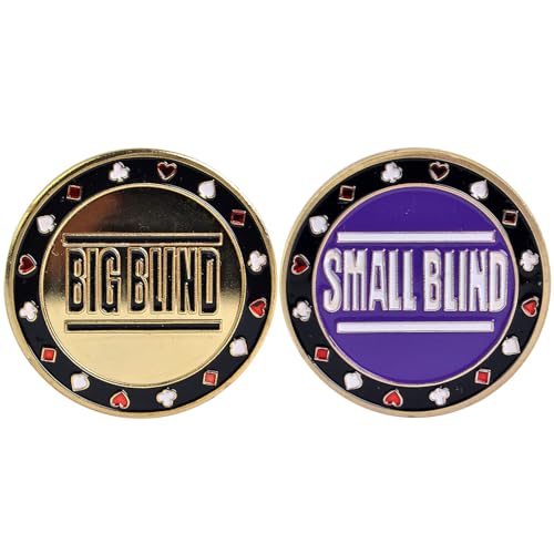 OAJABBGE Elegante Pokerknopf Pokerkarten Guard Protector Metall Coin Händler Pucks Tasten Big Blind Small Blind von OAJABBGE