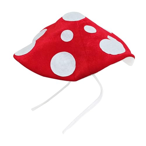 OAJABBGE Entzückender Pilzhut Mit Verstellbaren Gurten Weiche Unisex Kopfbedeckung Für Halloween Kostümpartys & Cosplay Pilzhut von OAJABBGE