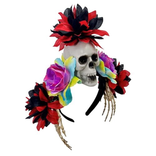 OAJABBGE Gothic Skull Hairband Mit Verstellbarer Skeletthand Und Harzblumen Für Halloween Partys & Cosplay Halloween Skull Hairband Mit Skeletthand OAJABBGE Gothic Skull Hairband Mit Verstellbarer Skeletthand Und Harzblumen Für Halloween Partys & Cosplay Halloween Skull Hairband Mit Skeletthand von OAJABBGE