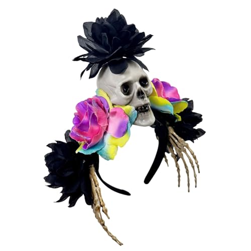 OAJABBGE Gothic Skull Hairband Mit Verstellbarer Skeletthand Und Harzblumen Für Halloween Partys & Cosplay Halloween Skull Hairband Mit Skeletthand OAJABBGE Gothic Skull Hairband Mit Verstellbarer Skeletthand Und Harzblumen Für Halloween Partys & Cosplay Halloween Skull Hairband Mit Skeletthand von OAJABBGE