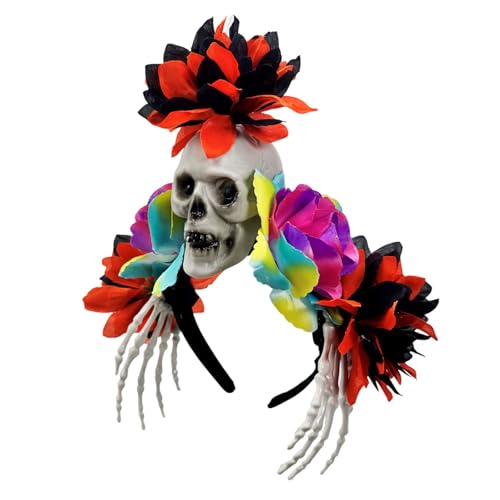 OAJABBGE Gothic Skull Hairband Mit Verstellbarer Skeletthand Und Harzblumen Für Halloween Partys & Cosplay Halloween Skull Hairband Mit Skeletthand OAJABBGE Gothic Skull Hairband Mit Verstellbarer Skeletthand Und Harzblumen Für Halloween Partys & Cosplay Halloween Skull Hairband Mit Skeletthand von OAJABBGE
