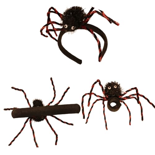 OAJABBGE Halloween Kostüm Spiders Accessoire Set 3PCS Weiche Plüschkopfschmuck Für Jugendliche Partydekorationen Sicherer Baby Haarzubehör OAJABBGE Halloween Kostüm Spiders Accessoire Set 3PCS Weiche Plüschkopfschmuck Für Jugendliche Partydekorationen Sicherer Baby Haarzubehör von OAJABBGE