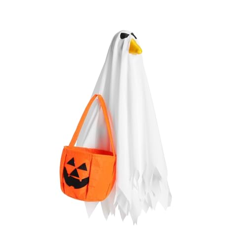 OAJABBGE Halloween Themed Gänse Kostüm Polyester Stoffkleidung Mit Kürbismuster Outdoor Statue Für Saisonale Displays Festival Yard Gänse Kleidung von OAJABBGE