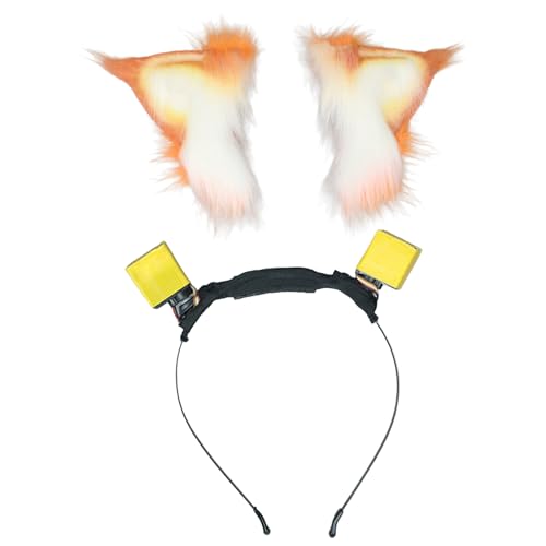 OAJABBGE Handgefertigte Tierische Ohrstirnbandanimes Abnehmbares Stirnband Maskeraden Kostüm Bewegliche Haarhoop Party Dress Up von OAJABBGE