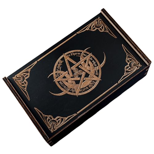 OAJABBGE Holztarot Karten Aufbewahrungskoffer Tragbarer Tarotkarten Box Astrologys Wahrsagung Aufbewahrung Hülle Push Pull Card Container von OAJABBGE