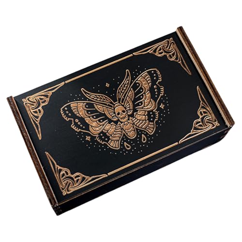 OAJABBGE Holztarot Karten Aufbewahrungskoffer Tragbarer Tarotkarten Box Astrologys Wahrsagung Aufbewahrung Hülle Push Pull Card Container von OAJABBGE
