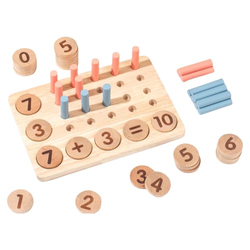 OAJABBGE Holzzählung Peg Board Mathematik Manipulative Set Zur Verbesserung Der Kinder Logische Denkfähigkeiten Handtraining Spielzeug Handwerksspielzeug von OAJABBGE