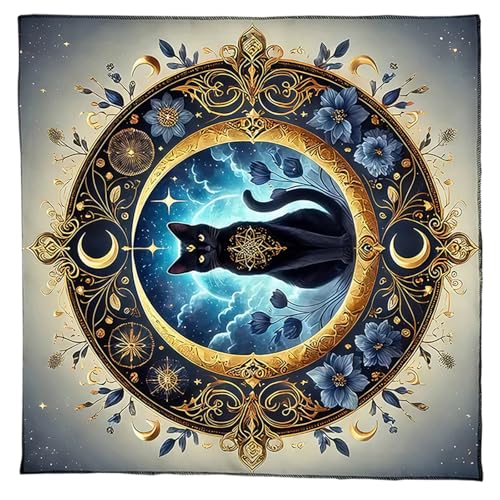 OAJABBGE Katzen Blumenmuster Astrologie Tischdecke Tarots Göttliche Tischdecke Altars Stoffbrettspiel Accessoire Kartentisch Tuch Wand Dekore OAJABBGE Katzen Blumenmuster Astrologie Tischdecke Tarots Göttliche Tischdecke Altars Stoffbrettspiel Accessoire Kartentisch Tuch Wand Dekore von OAJABBGE
