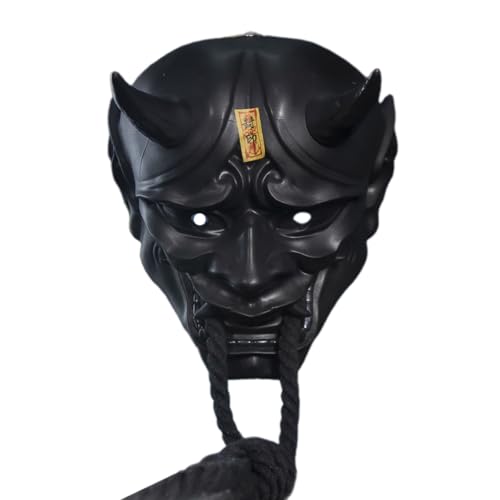 OAJABBGE Maskerade Gesichtsbedeckung Halloween Gesichtsbedeckung Japanische Gesichtsabdeckung Dämonen Gesichtsabdeckung Kostüm Gesichtsabdeckung Voller Gesichtsabdeckung von OAJABBGE
