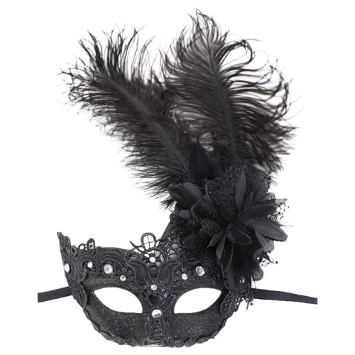 OAJABBGE Maskerade Maske Federmaske Für Frauen Halloween Maske Halloween Eyemask Masquerade Halbmaske Federmaske von OAJABBGE