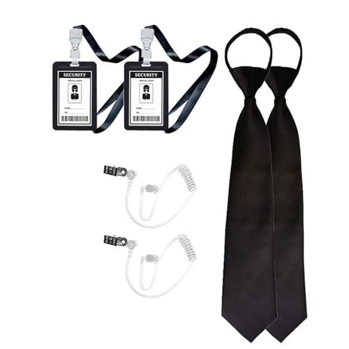 OAJABBGE Secret Agent Kostümzubehör Mit Ohrhörerbrillen Und Halskrawatte Halloween Cosplay Kostüme Für Erwachsene Kid Cosplay von OAJABBGE