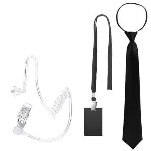 OAJABBGE Secret Agent Kostümzubehör Mit Ohrhörerbrillen Und Halskrawatte Halloween Cosplay Kostüme Für Erwachsene Kid Cosplay von OAJABBGE