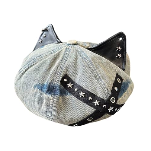 Retro Katzen Ohrkappen Mit Metallstollen Verstellbare Baumwollstile Für Frauen Männer Kostümpartys Täglich Alternative Mode Kopfbedeckung Retro Katzen Ohrkappen Mit Metallstollen Verstellbare Baumwollstile Für Frauen Männer Kostümpartys Täglich Alternative Mode Kopfbedeckung von OAJABBGE