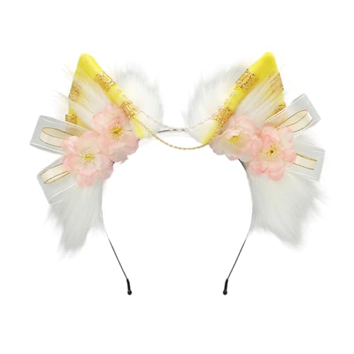 Tieres Ohrhaarband Mit Verstellbarem Elastischen Band Pelzig Plüsch Cosplay Accessoire Für Empfindliche Kopfhautplüschhaarbänder von OAJABBGE