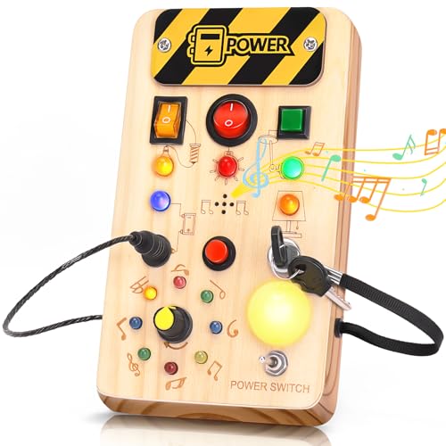 OAKJAR Montessori Busy Board Spielzeug ab 3 Jahr, Musikalisch Activity Board, LED Holzspielzeug Motorikspielzeug für Kinder, Lernspielzeug für Baby Kleinkinder Jungen Mädchen OAKJAR Montessori Busy Board Spielzeug ab 3 Jahr, Musikalisch Activity Board, LED Holzspielzeug Motorikspielzeug für Kinder, Lernspielzeug für Baby Kleinkinder Jungen Mädchen von OAKJAR