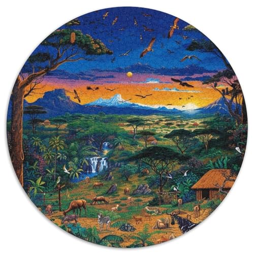 Bush Animal 1000 Teile Rund Puzzle Unregelmäßige Einzigartige Jigsaw Erwachsene Freunde 1000pcs (67.5x67.5cm) von OAOEKSEOP