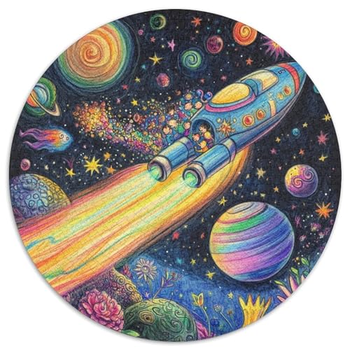 Cosmic Galaxy 1000 Teile Rund Puzzle Unregelmäßige Bunt Jigsaw Erwachsene Familie 1000pcs (67.5x67.5cm) von OAOEKSEOP