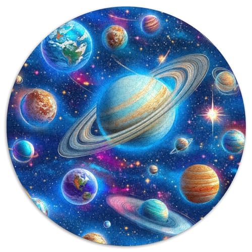 Cosmic Planets 1000 Teile Rund Puzzle Unregelmäßige Einzigartige Puzzles Kinder Freunde 1000pcs (67.5x67.5cm) von OAOEKSEOP