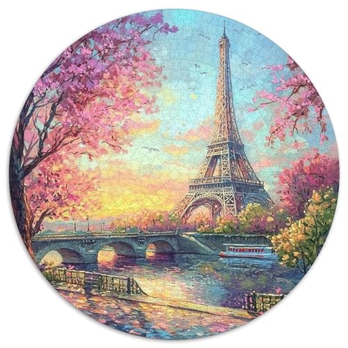 Eiffel Tower 1000 Teile Rund Puzzle Unregelmäßige Bunt Jigsaw Erwachsen Freunde 1000pcs (67.5x67.5cm) von OAOEKSEOP