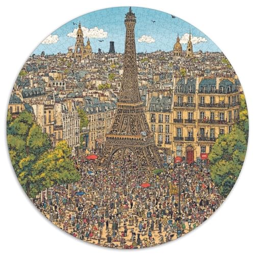 Eiffel Tower 1000 Teile Rund Puzzle Unregelmäßige Bunt Jigsaw Kinder Freunde 1000pcs (67.5x67.5cm) von OAOEKSEOP