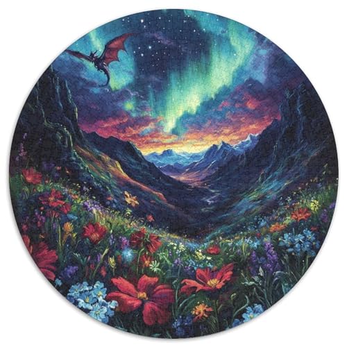 Northern Lights 1000 Teile Rund Puzzle Impossible Einzigartige Jigsaw Erwachsen Freunde 1000pcs (67.5x67.5cm) von OAOEKSEOP