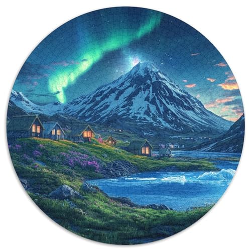 Northern Lights 1000 Teile Rundes Puzzle Impossible Einzigartige Puzzles Erwachsen Familie 1000pcs (67.5x67.5cm) von OAOEKSEOP