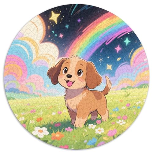Puppy 1000 Teile Rundes Puzzle Impossible Einzigartige Animal Dog Puzzles Erwachsen Familie 1000pcs (67.5x67.5cm) von OAOEKSEOP