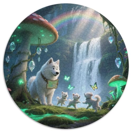 Samoa 1000 Teile Rund Puzzle Impossible Bunt Animal Dog Jigsaw Erwachsen Freunde 1000pcs (67.5x67.5cm) von OAOEKSEOP