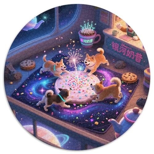 Samoa 1000 Teile Rund Puzzle Impossible Bunt Animal Dog Puzzles Kinder Familie 1000pcs (67.5x67.5cm) von OAOEKSEOP